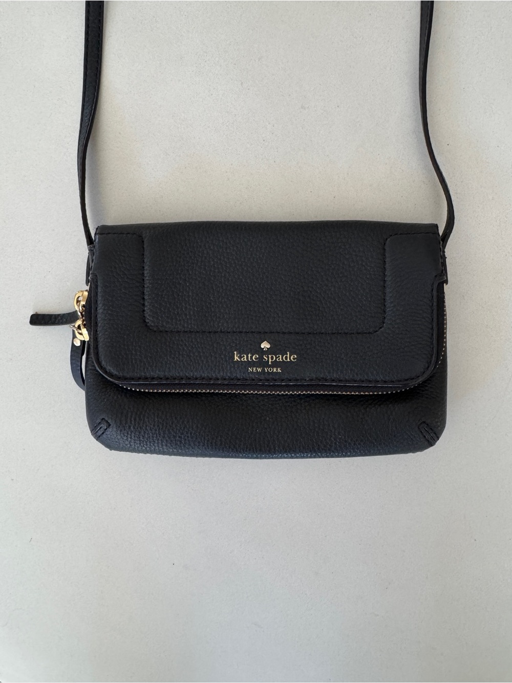Kate Spade Mariana Mansfield Leather Crossbody Bag Black